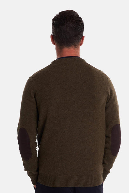 Crew Neck Wool Sweater - WILLOW GREEN