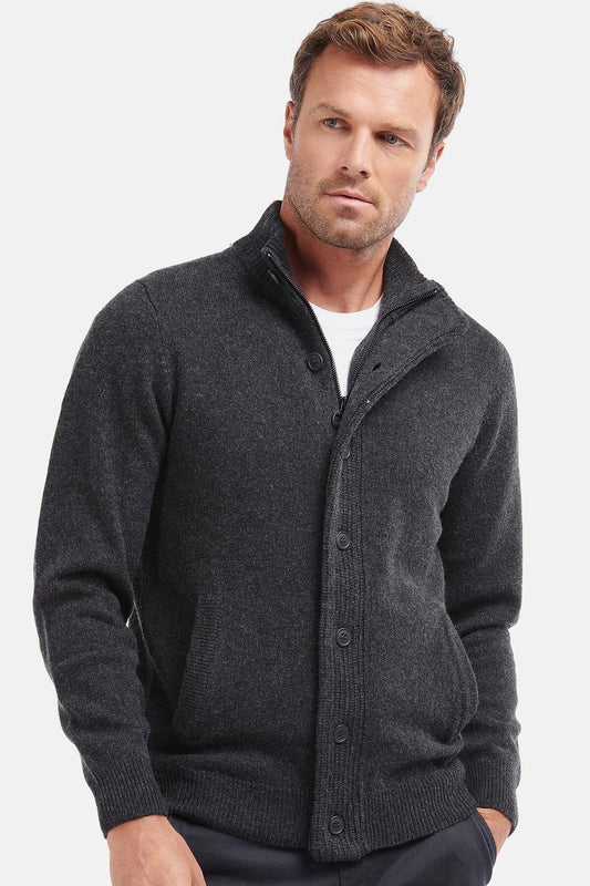 Patch Zip Through - CHARCOAL MARL