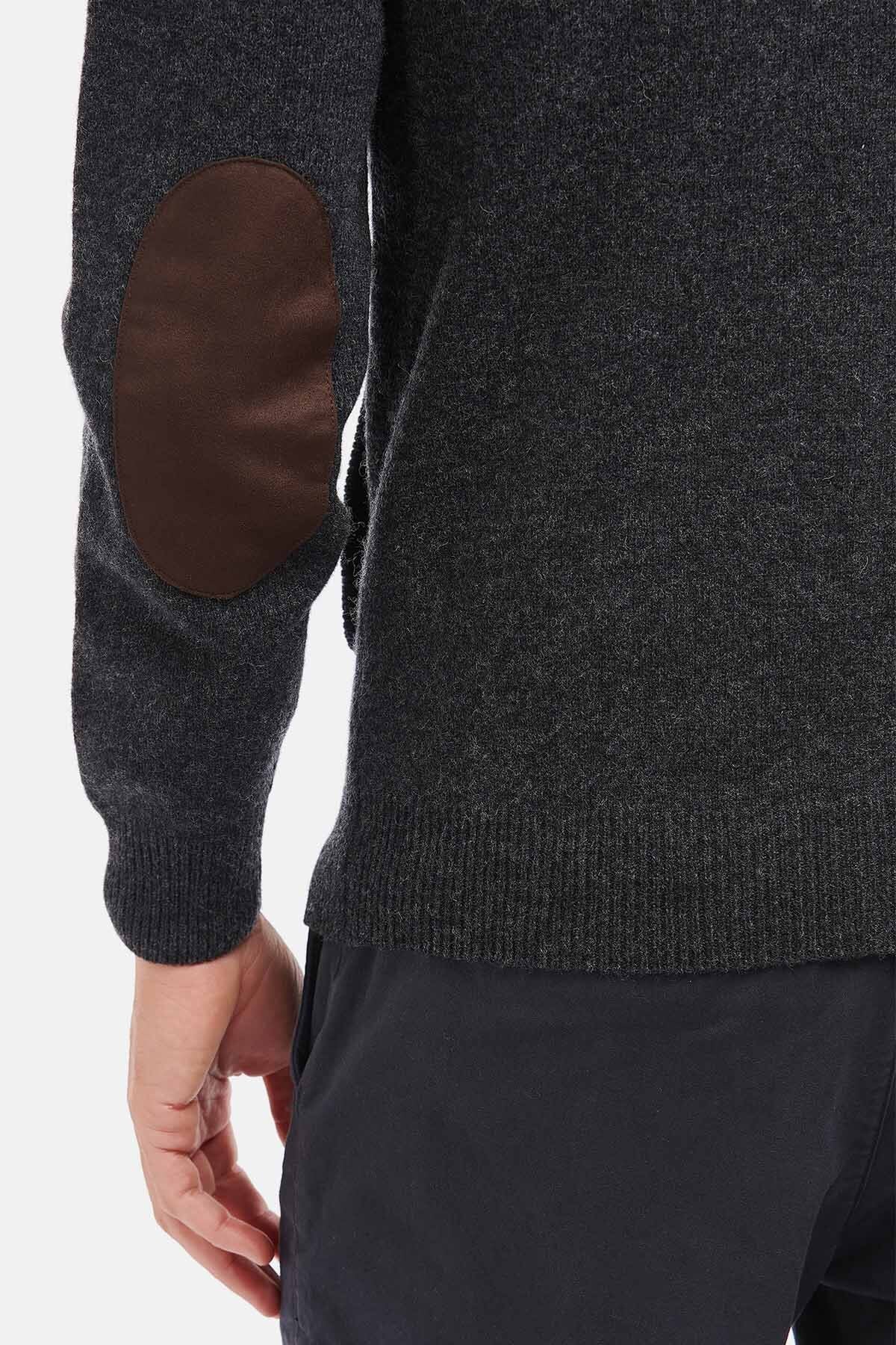 Patch Zip Through - CHARCOAL MARL