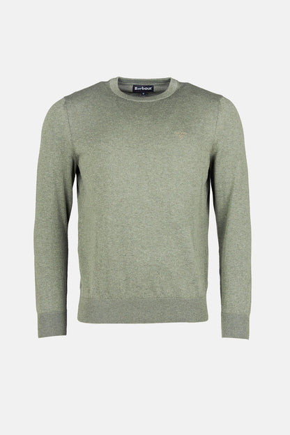 Light cotton Crew-Neck Sweater - LIGHT MOSS