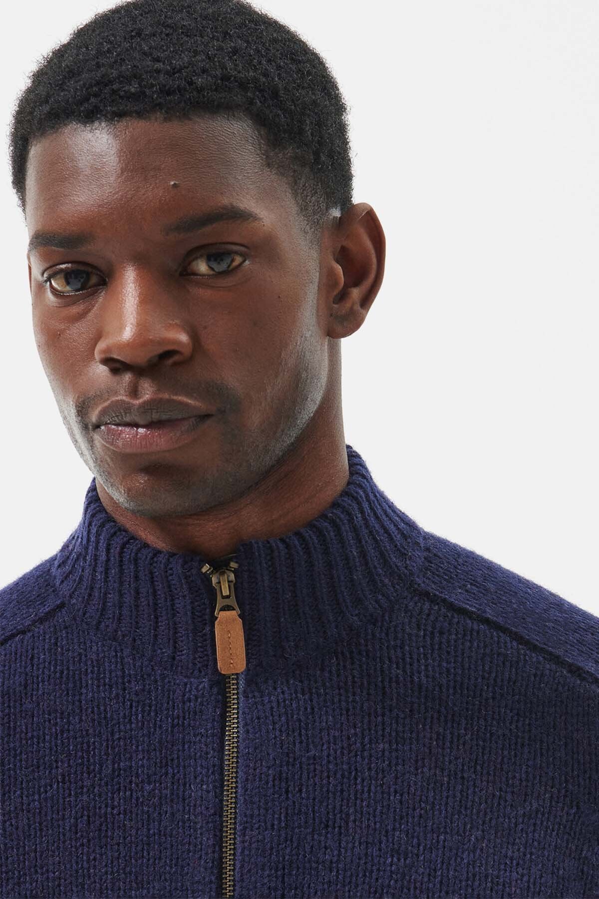 Calder Zip Through Jumper - NAVY