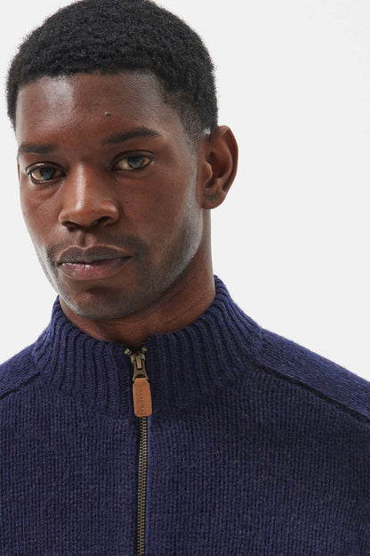Calder Zip Through Jumper - NAVY
