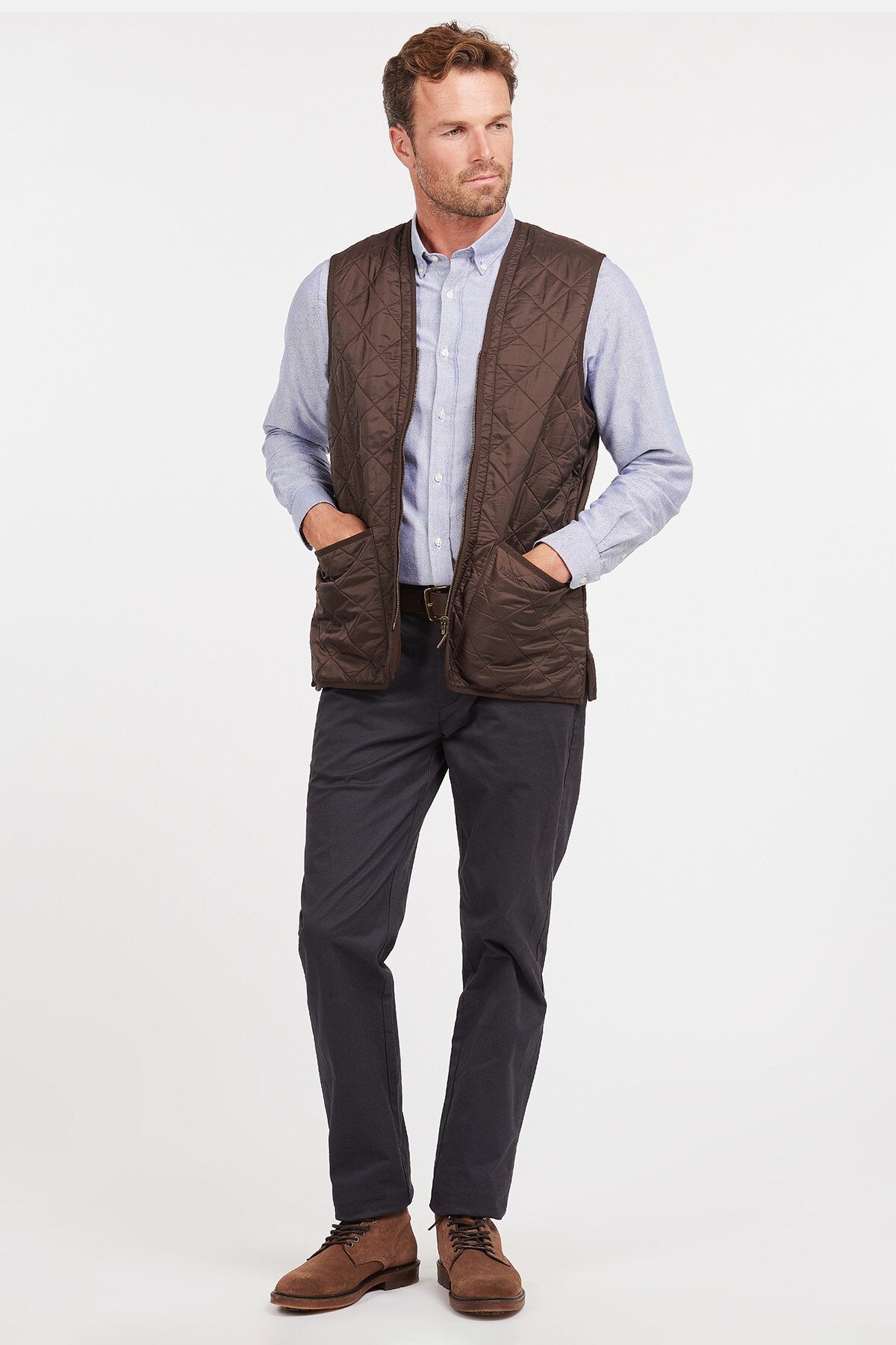 Polarquilt Waistcoat/Zip-In Liner - DARK BROWN