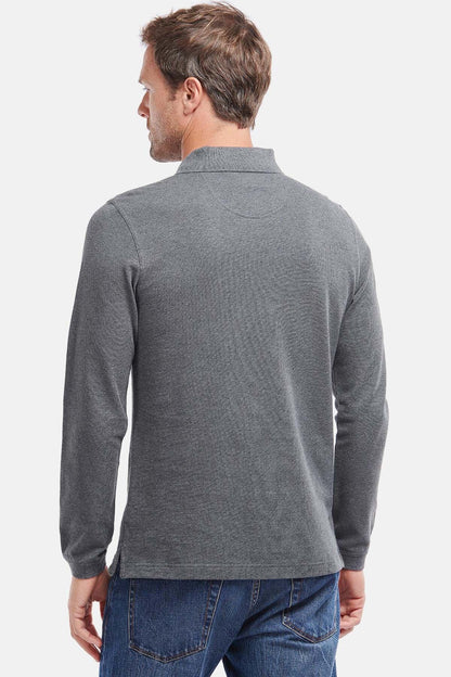 Essential Long-Sleeve Polo Shirt - SLATE MARL