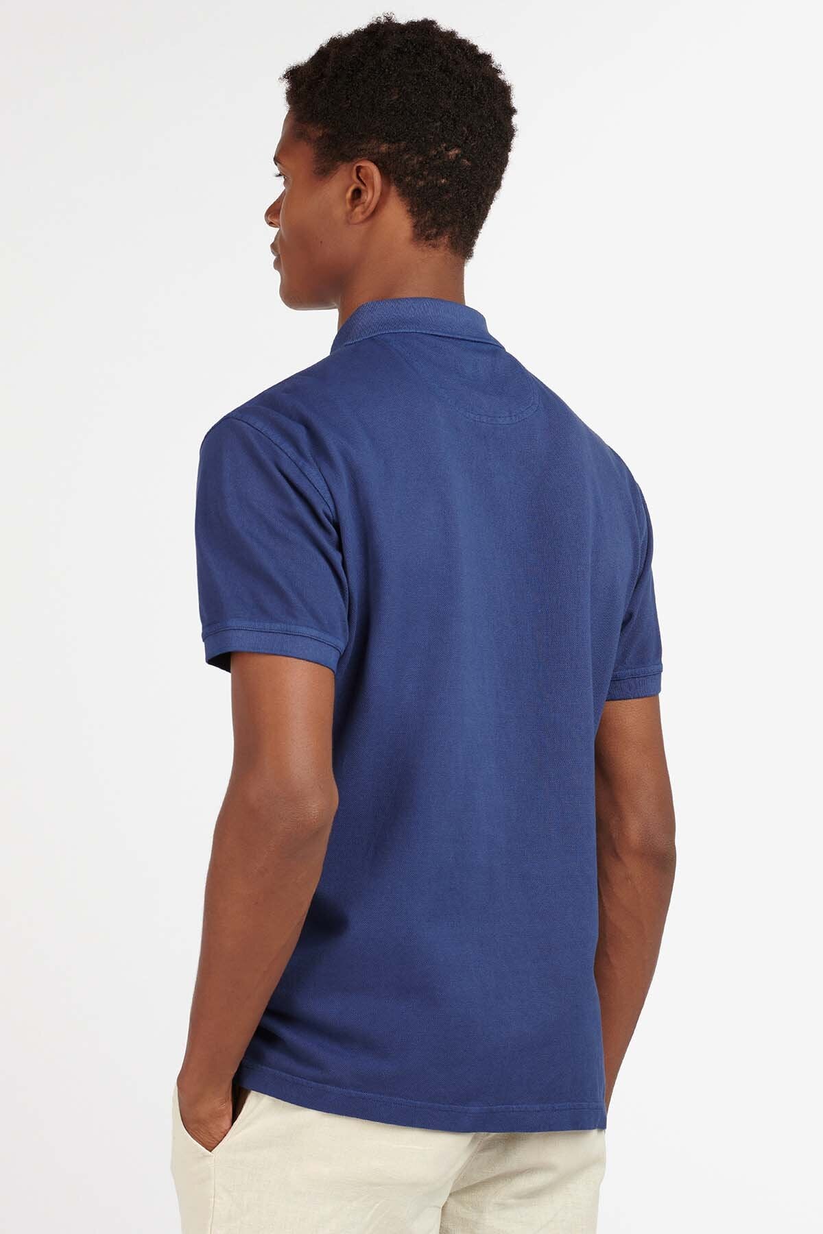 Washed-Out Sports Polo Shirt - NAVY