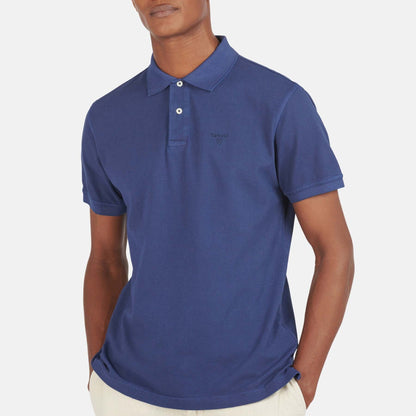 Washed-Out Sports Polo Shirt - NAVY