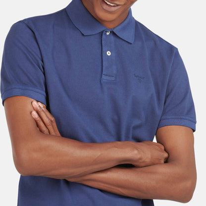 Washed-Out Sports Polo Shirt - NAVY