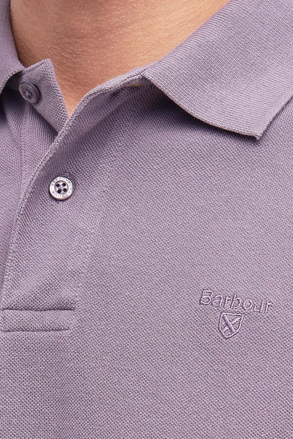 Washed-Out Sports Polo Shirt - PURPLE SLATE