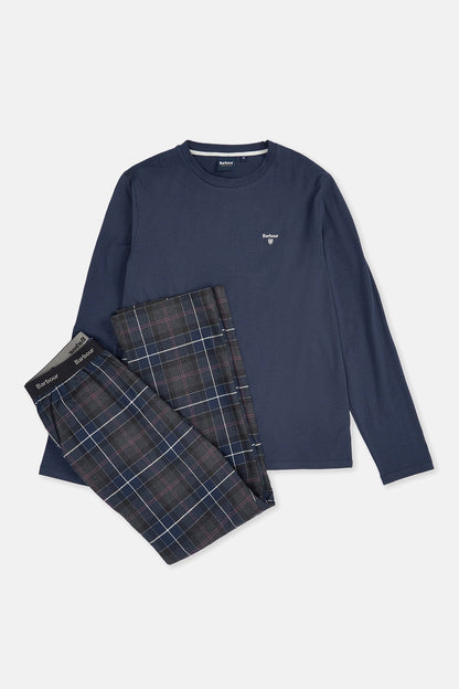 Doug Pyjama Set - BLACK SLATE TARTAN