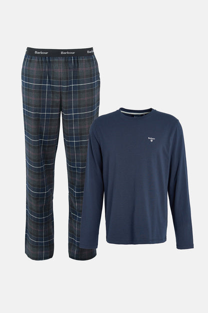 Doug Pyjama Set - BLACK SLATE TARTAN