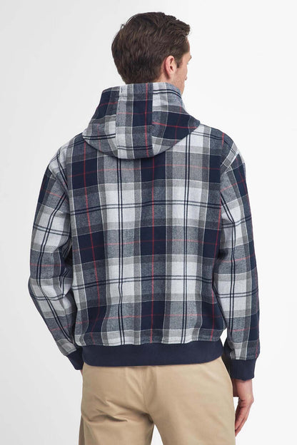 Brough Tartan Hoodie - BLUE GRANITE TARTAN