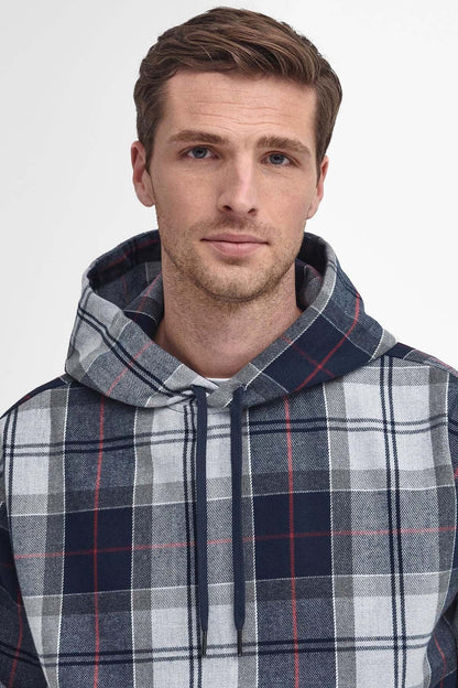 Brough Tartan Hoodie - BLUE GRANITE TARTAN