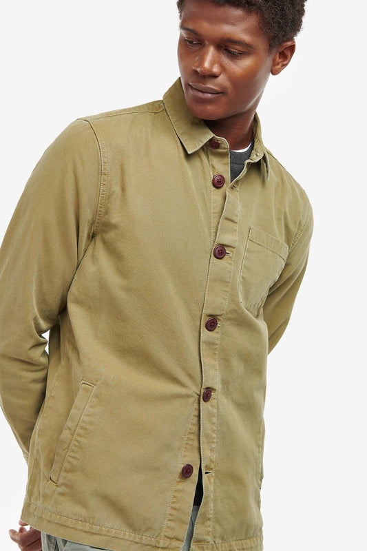 Washed Cotton Overshirt - BLEACHED OLIVE