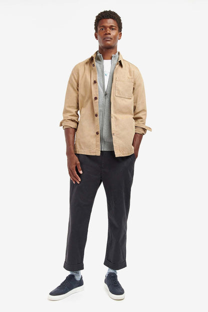 Washed Cotton Overshirt - WASHED STONE