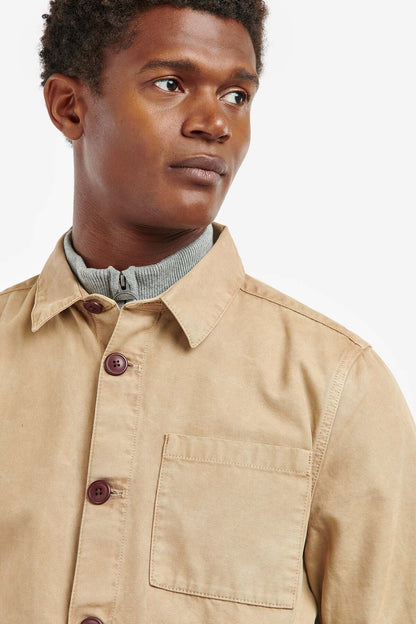 Washed Cotton Overshirt - WASHED STONE