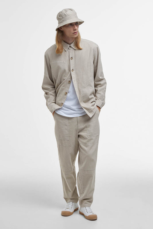Natural Linen-Blend Overshirt - MIST