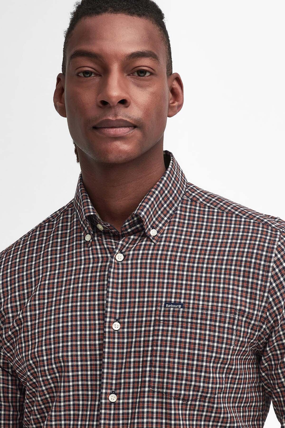 Padshaw Tailored Gingham Shirt - NAVY