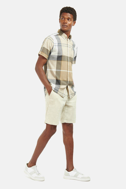 Douglas Short Sleeve Tailored Shirt - AMBLE SAND TARTAN