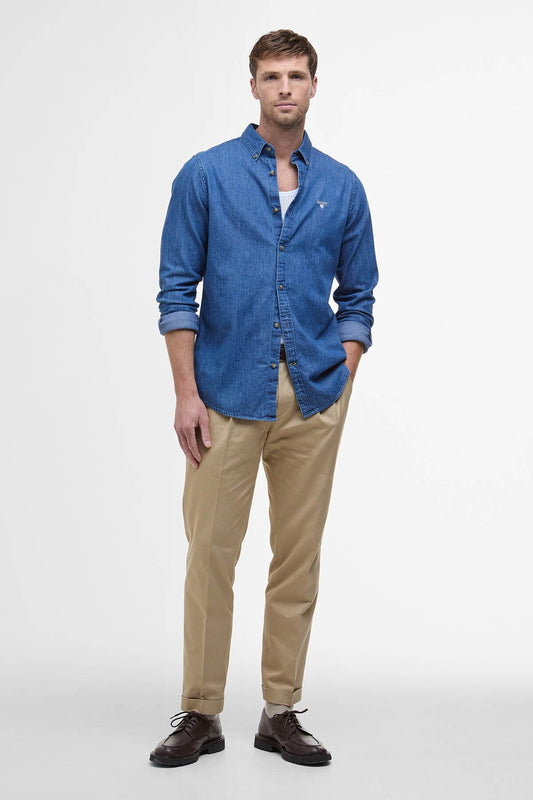 Denim Crest Tailored Long-Sleeved Shirt - CHAMBRAY