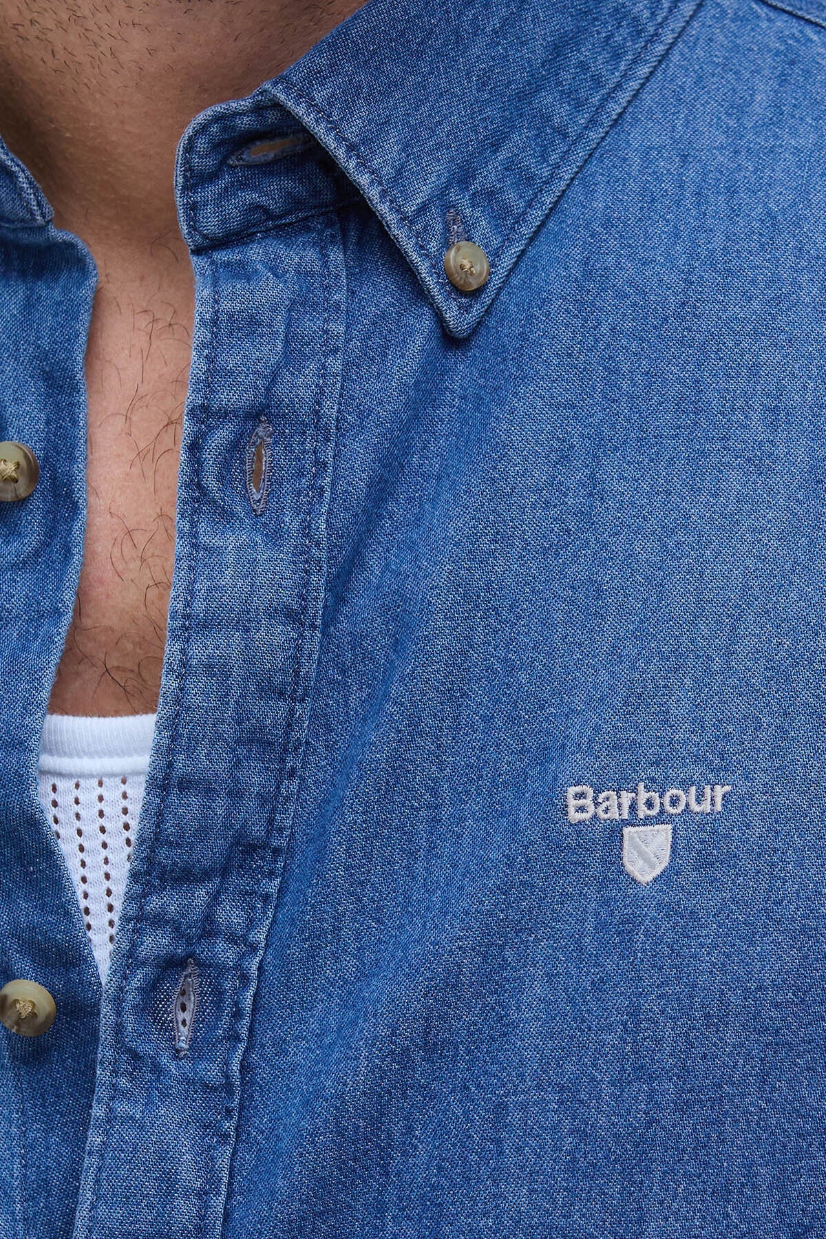 Denim Crest Tailored Long-Sleeved Shirt - CHAMBRAY