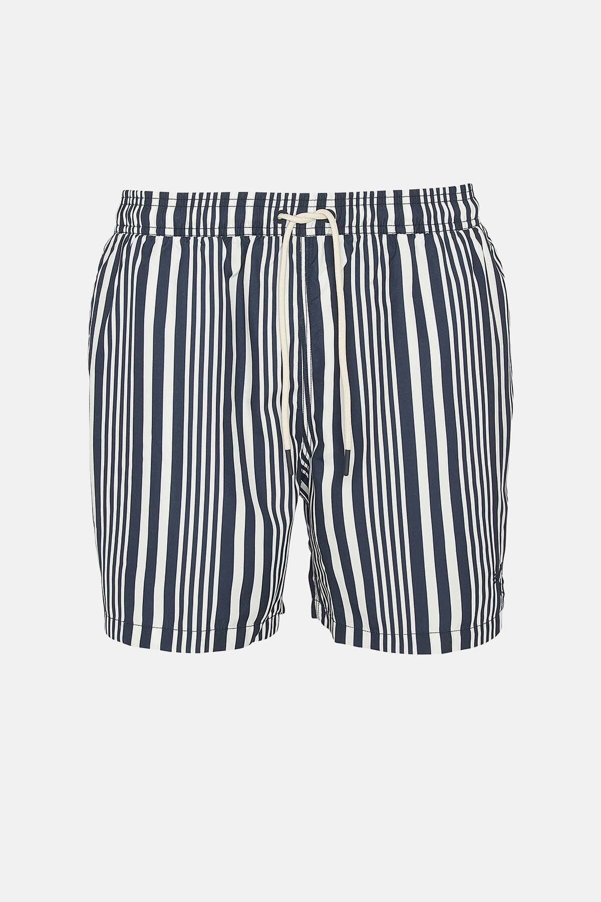 Decklam Striped Swim Shorts - NAVY