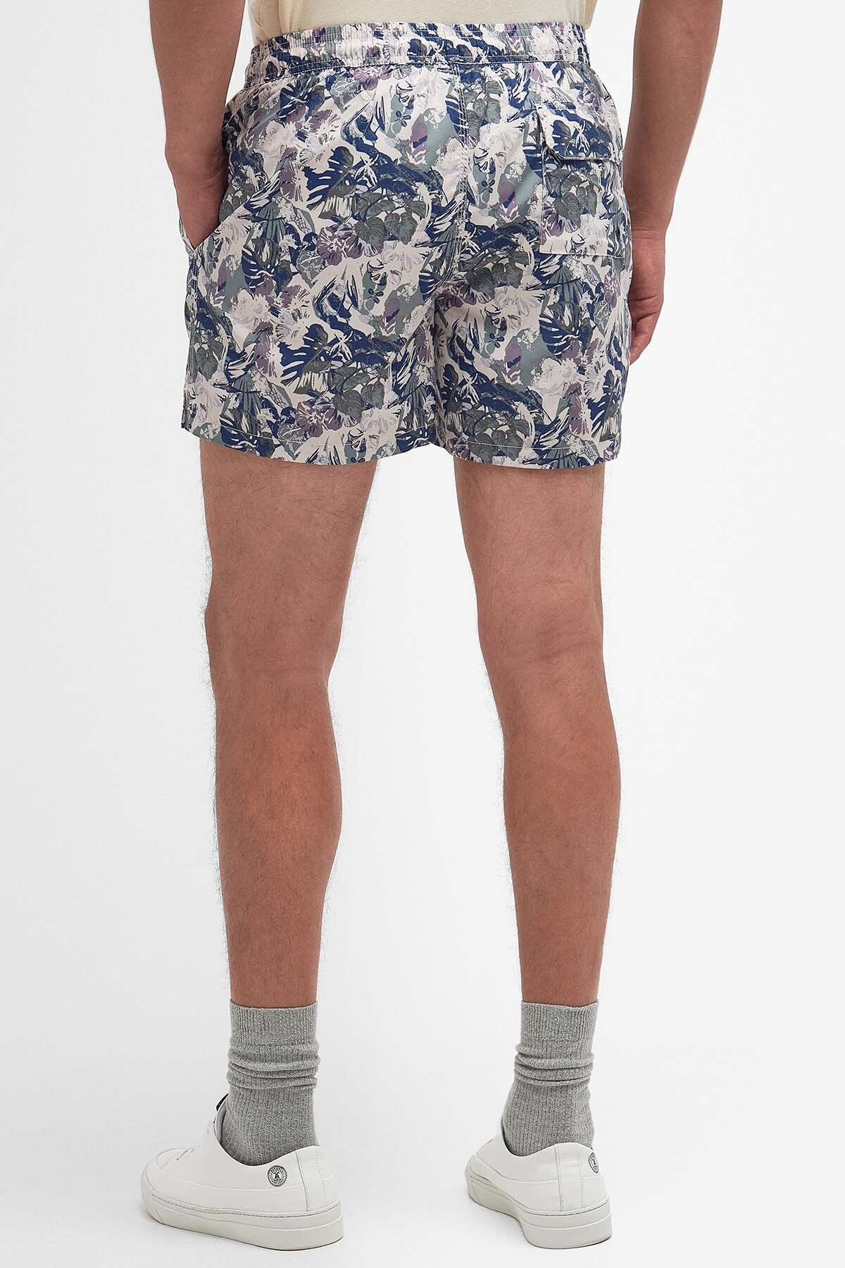 Hindle Palm-Leaf Swim Shorts - OLIVE