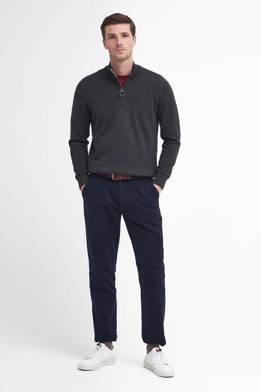 Washed Stretch Tailored Trousers - DARK NAVY