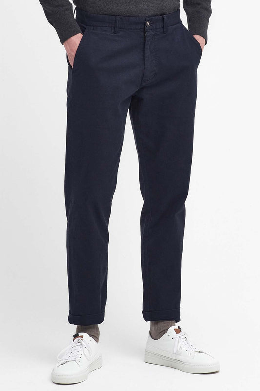 Washed Stretch Tailored Trousers - DARK NAVY