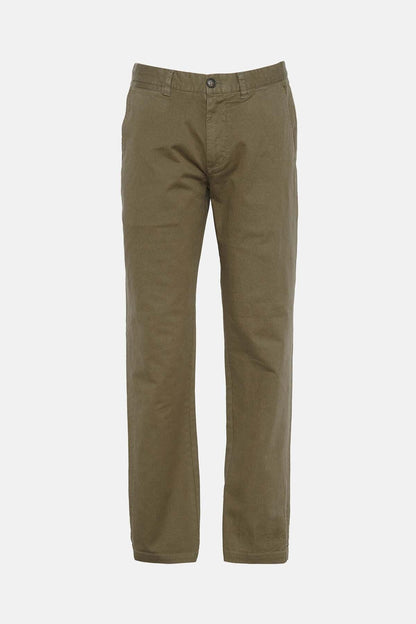 Washed Stretch Tailored Trousers - OLIVE