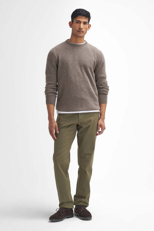 Washed Stretch Tailored Trousers - OLIVE