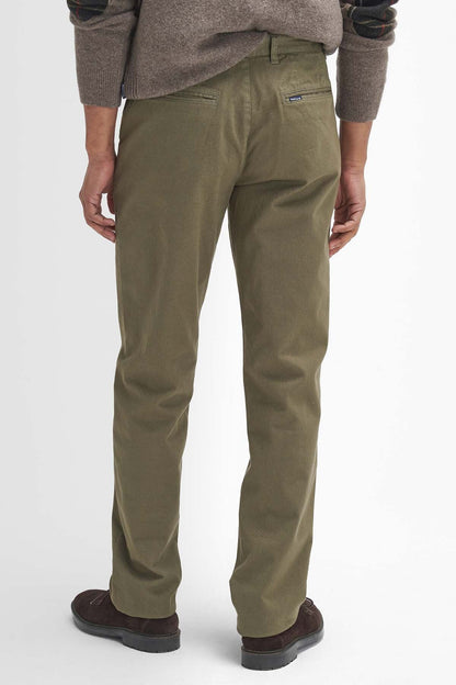 Washed Stretch Tailored Trousers - OLIVE