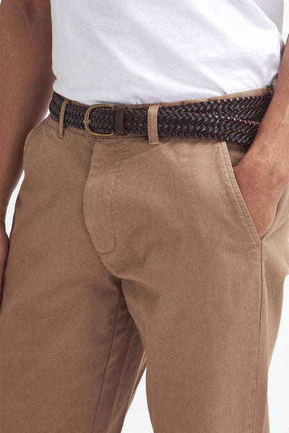 Washed Stretch Tailored Trousers - STONE