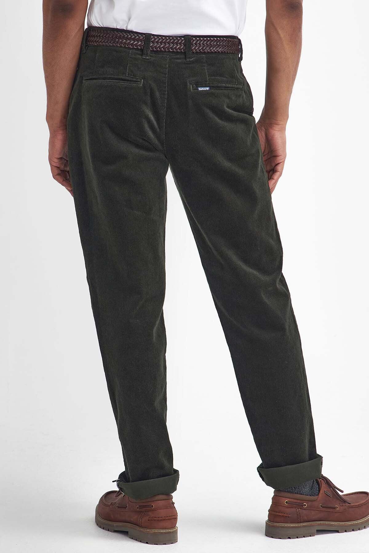 Stretch Cord Tailored Trousers - FOREST