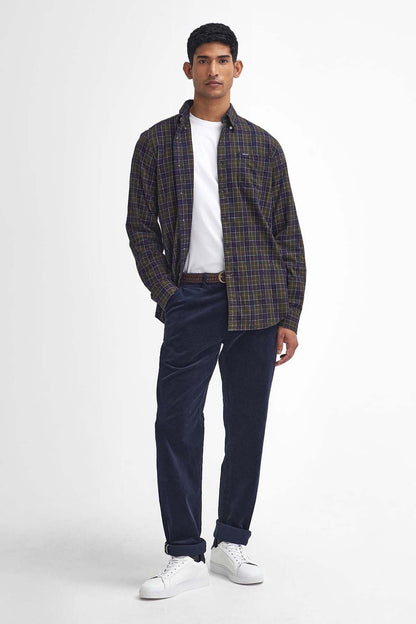 Stretch Cord Tailored Trousers - NAVY