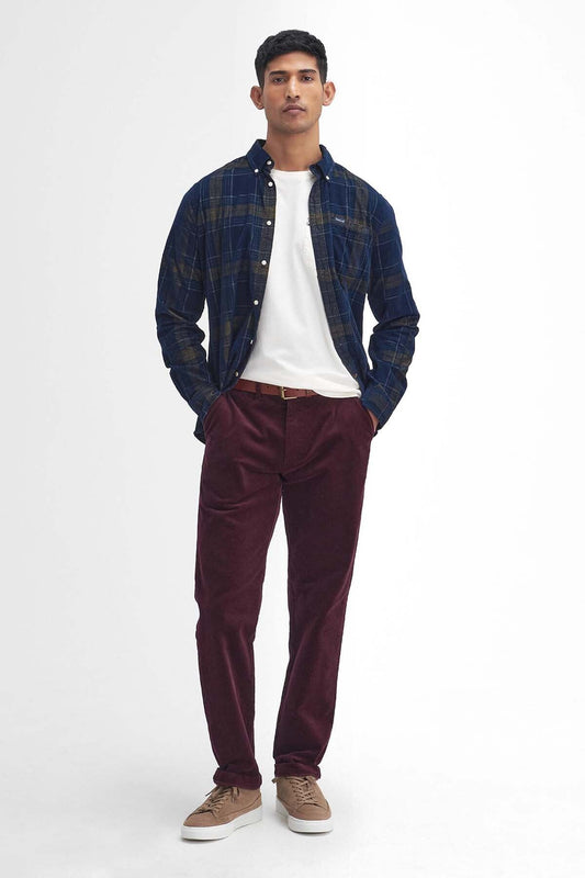 Stretch Cord Tailored Trousers - DARK MERLOT