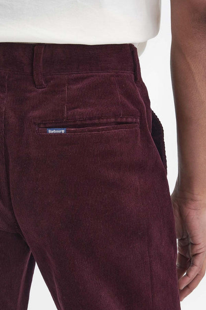 Stretch Cord Tailored Trousers - DARK MERLOT