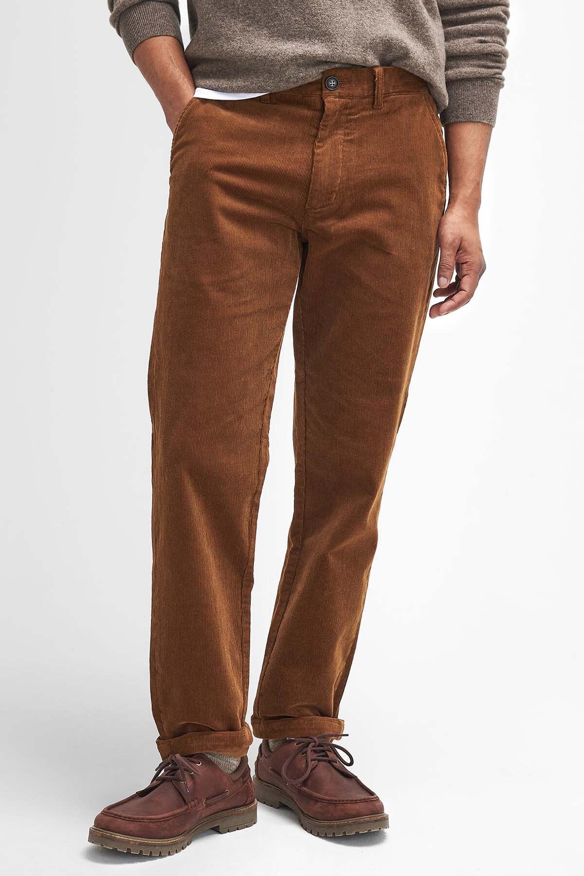 Stretch Cord Tailored Trousers - DARK HONEY