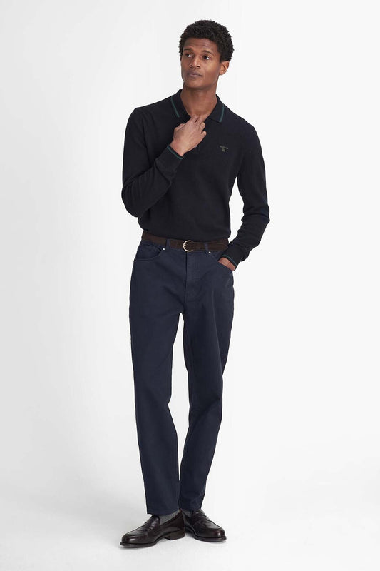Washed Stretch Regular Trousers - DARK NAVY