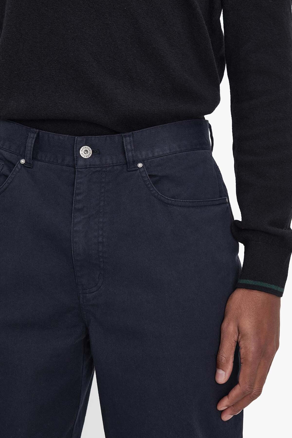 Washed Stretch Regular Trousers - DARK NAVY