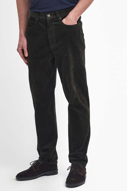 Stretch Cord Regular Trousers - FOREST