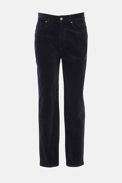 Stretch Cord Regular Trousers - NAVY