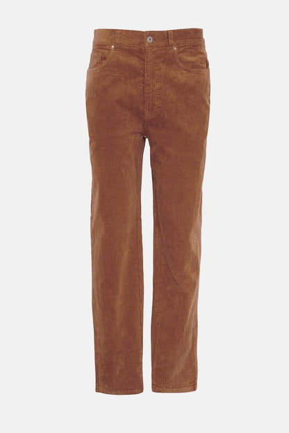 Stretch Cord Regular Trousers - DARK HONEY
