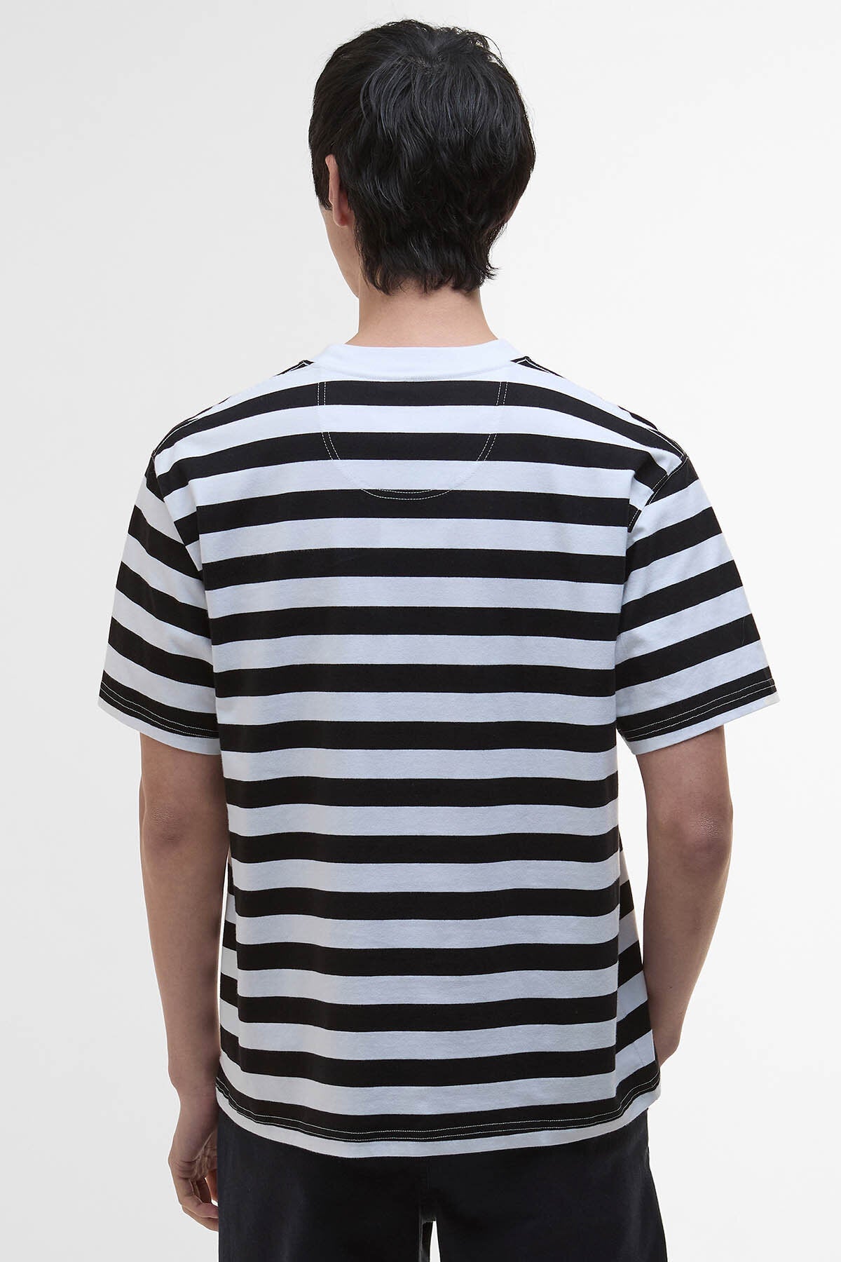 Saltford Striped Oversized T-Shirt - BLACK