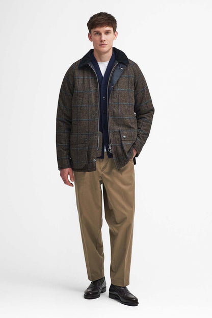 Bedale Check Wool Jacket - BROWN