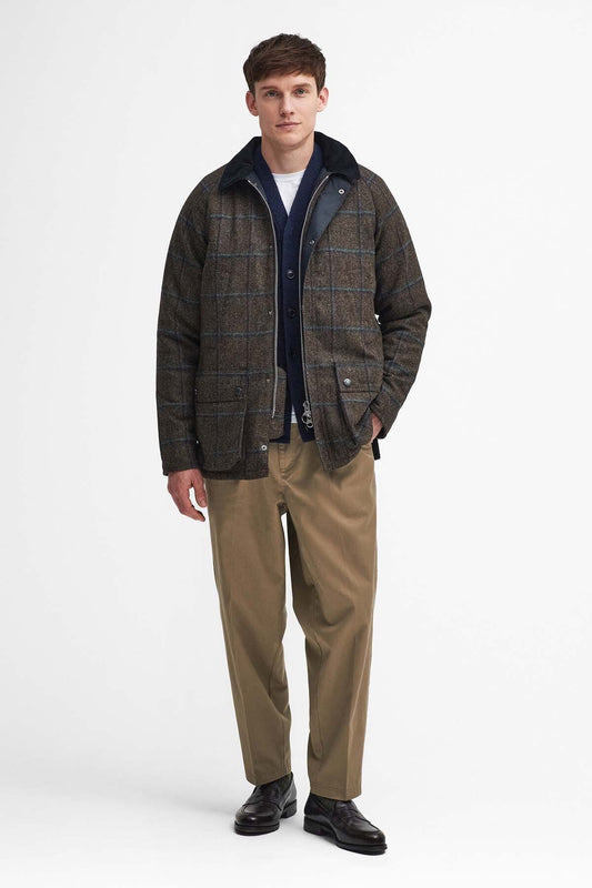 Bedale Check Wool Jacket - BROWN