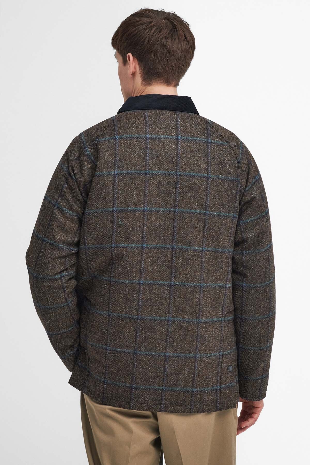 Bedale Check Wool Jacket - BROWN