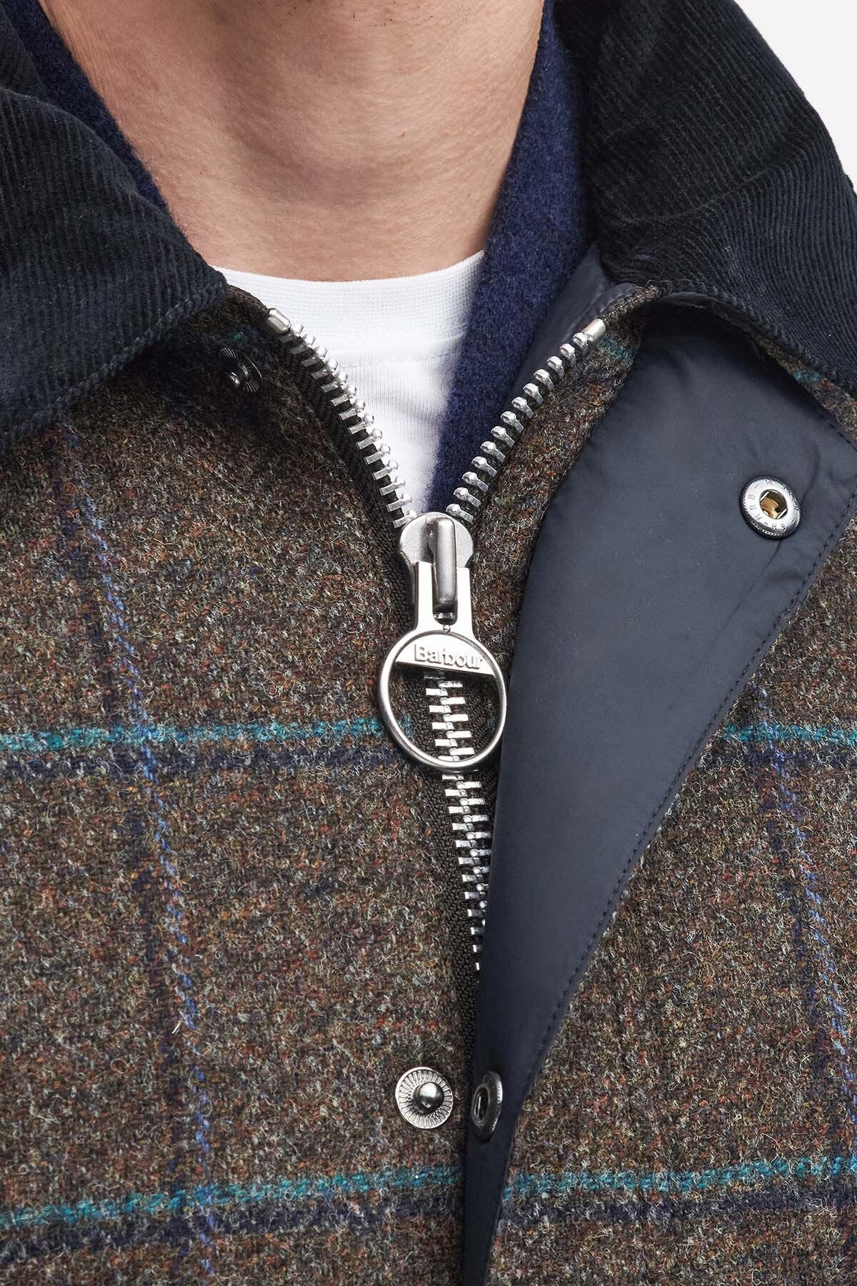 Bedale Check Wool Jacket - BROWN