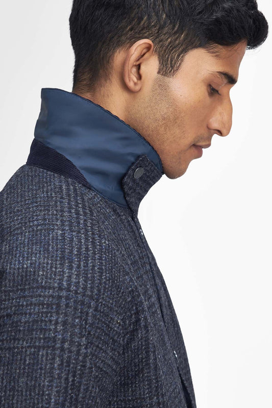 Bedale Check Wool Jacket - NAVY