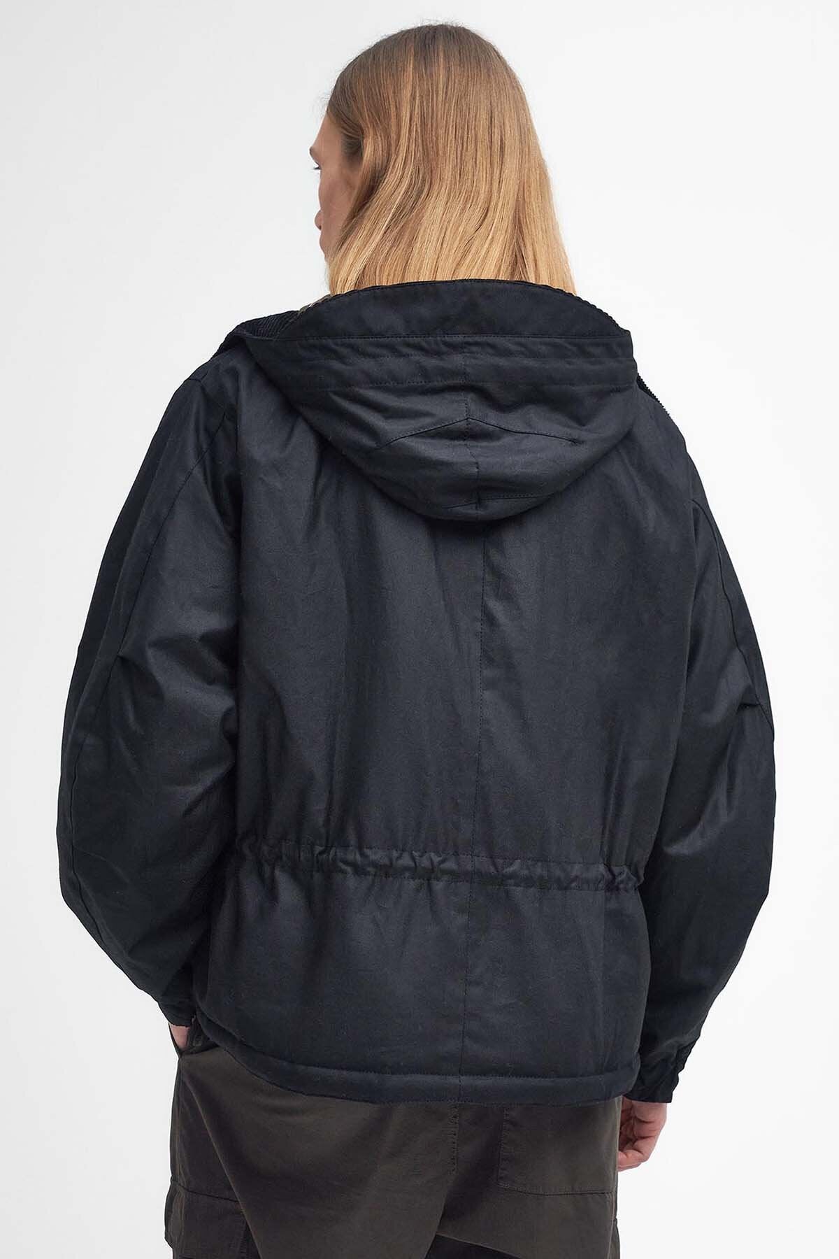 Short Wind Waxed Parka - BLACK