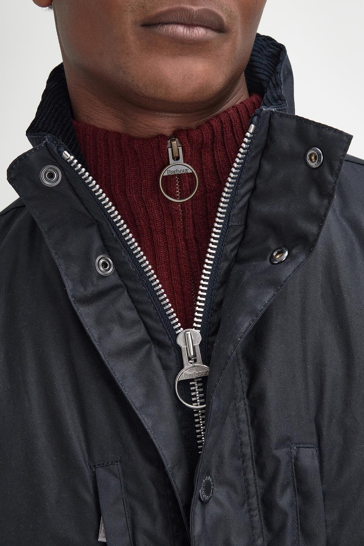 Falstone Waxed Jacket - NAVY